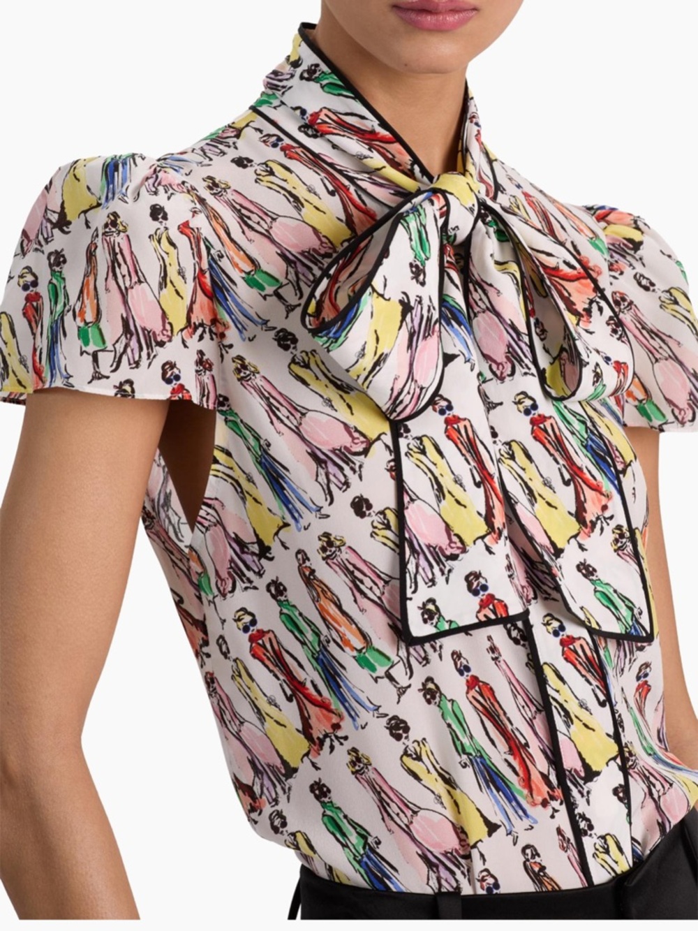 Alice + Olivia Staceface Silk Blouse Lux Stace NWT